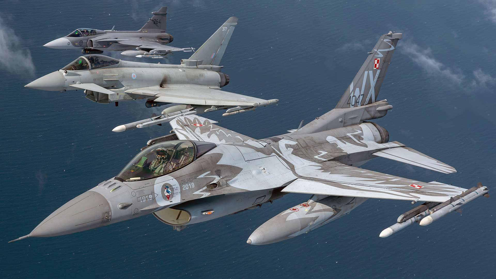 The aircraft flew in a formation during the sortie (Picture: MOD)