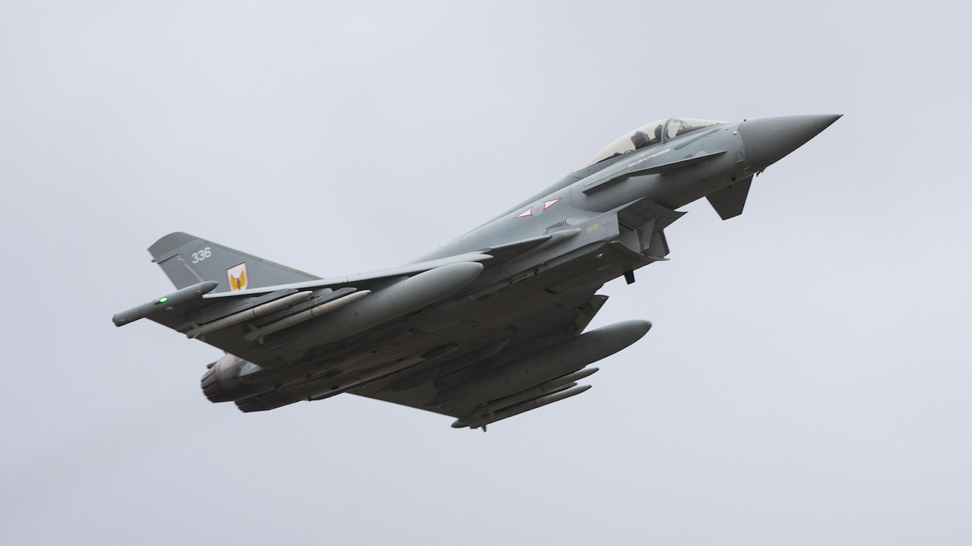 A QRA RAF Typhoon fighter scrambled to intercept two Russian Blackjack bombers as they approached UK airspace in 2020 (Picture: RAF).