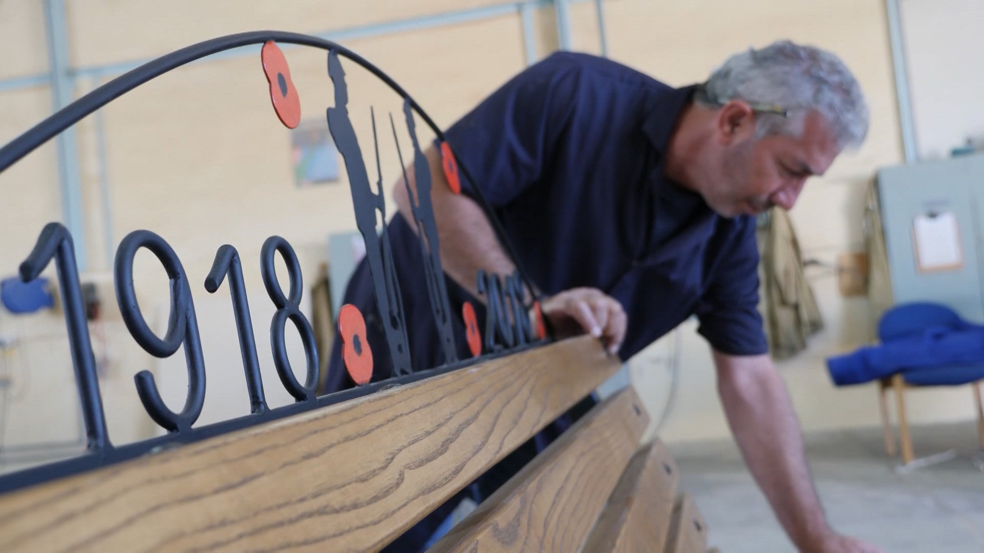 A Remembrance Bench was crafted at the RAF Akrotiri workshop.