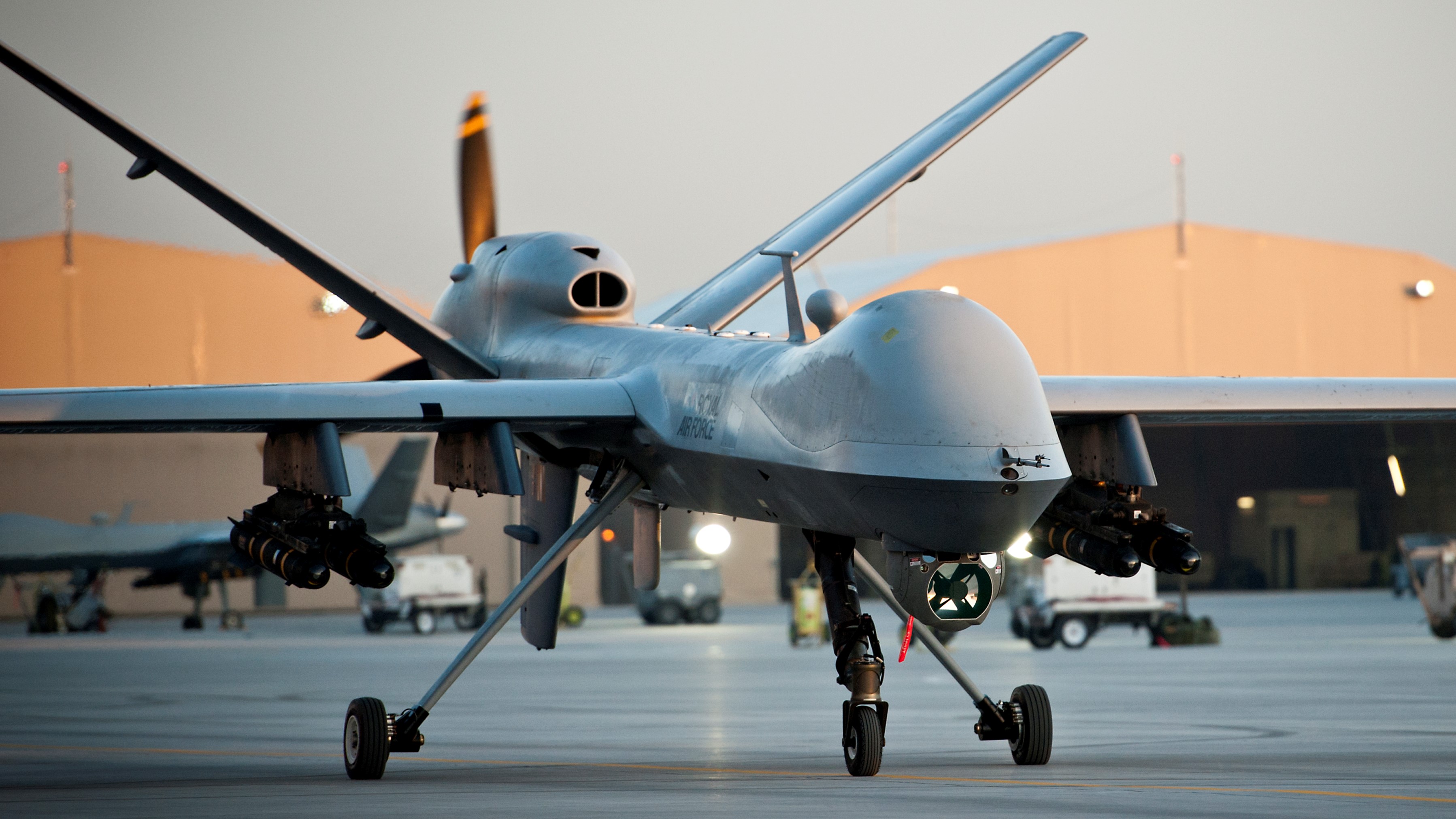 A Royal Air Force Reaper RPAS (Remotely Piloted Air System) at Kandahar Airfield in Afghanistan 21022014 CREDIT Crown Copyright.jpg