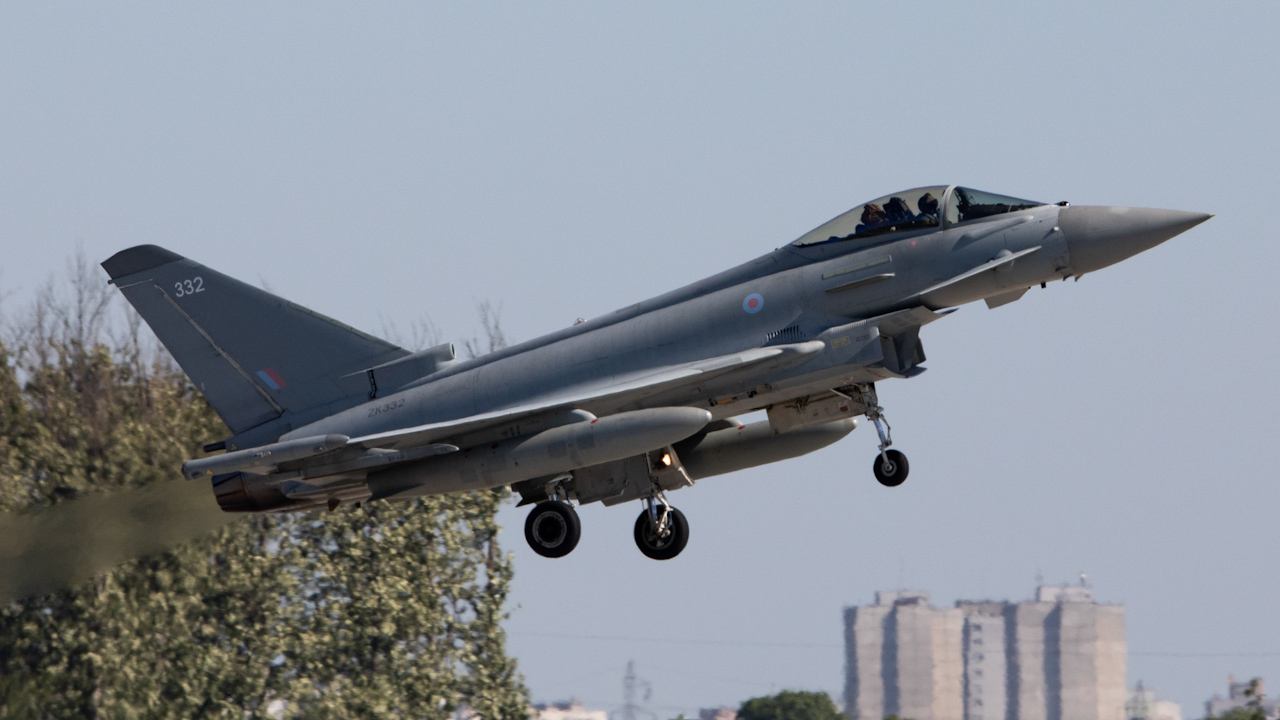 A RAF Typhoon taking off during Exercise Astral Knight in Poland (Picture: Royal Air Force)