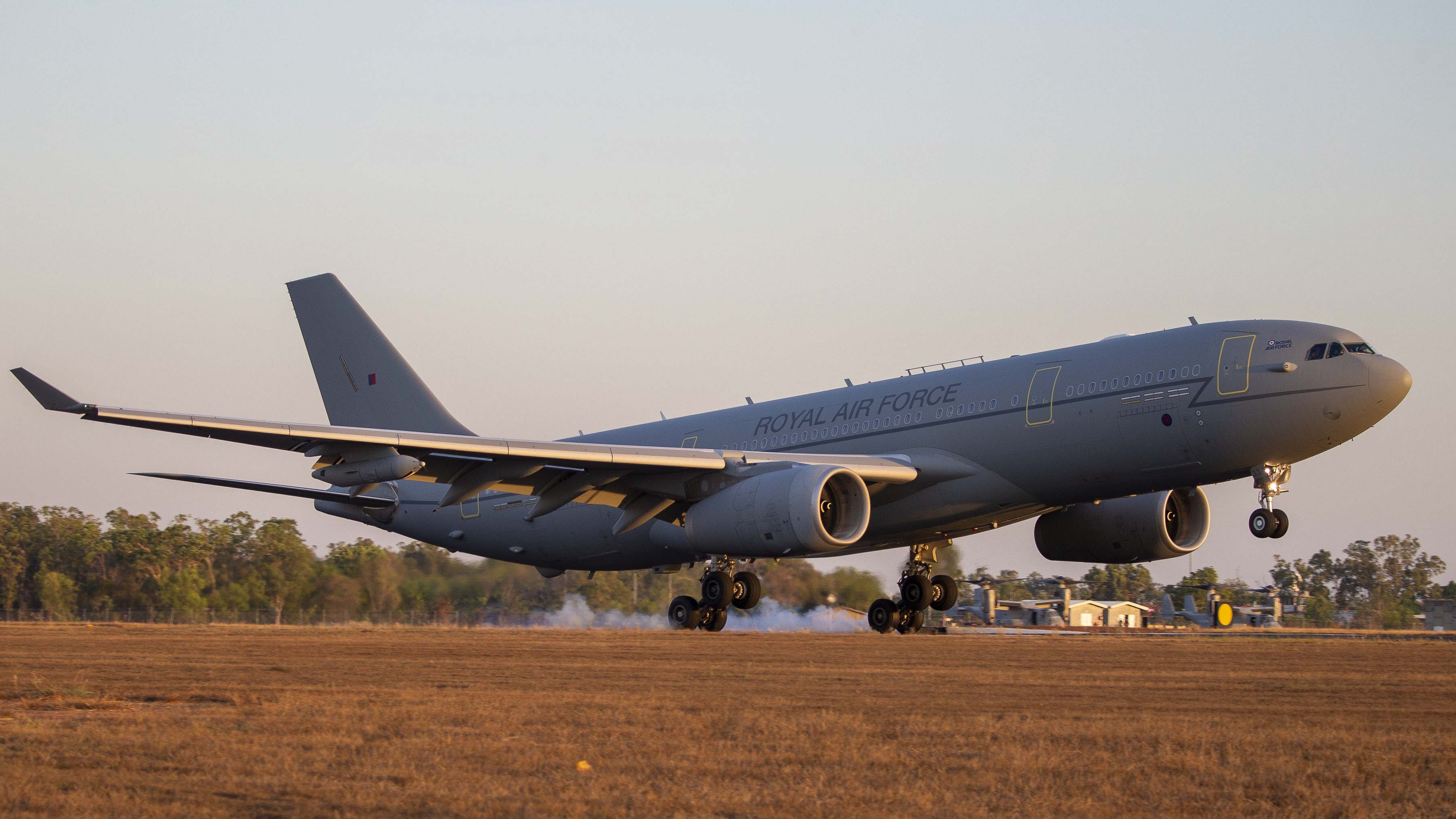 A Voyager air-air refuelling tanker from RAF Brize Norton arrived in Australia for exercise