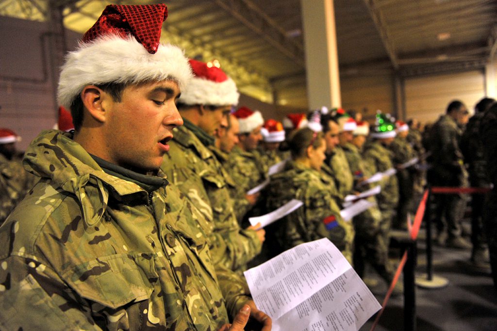 A carol service in Camp Bastion Afghanistan during Christmas 2011 221211