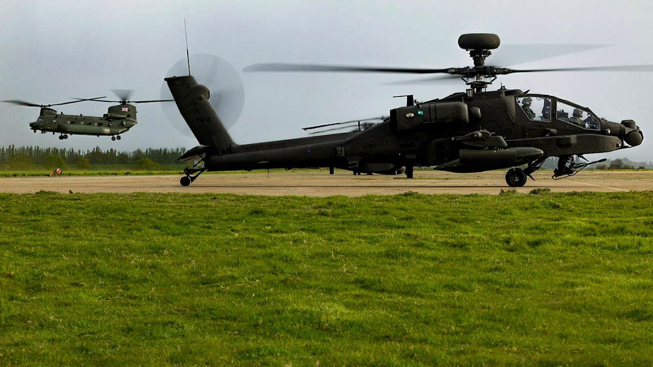 The Army Air Corps' new Apache AH-64 E will lead the way on its first deployment on exercise (Picture: MOD)