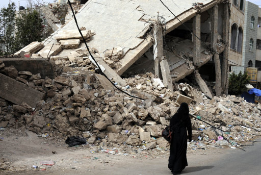 A damaged house in Sanna Picture PA.jpg