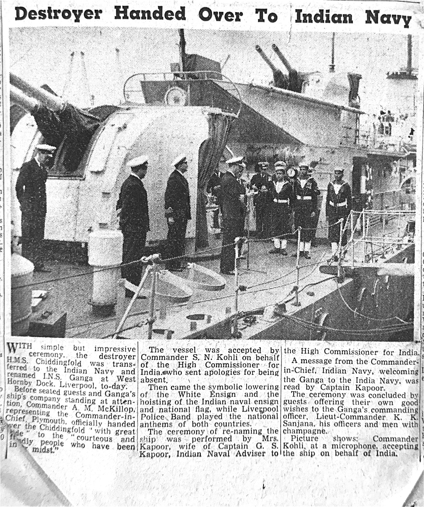 A newspaper clipping