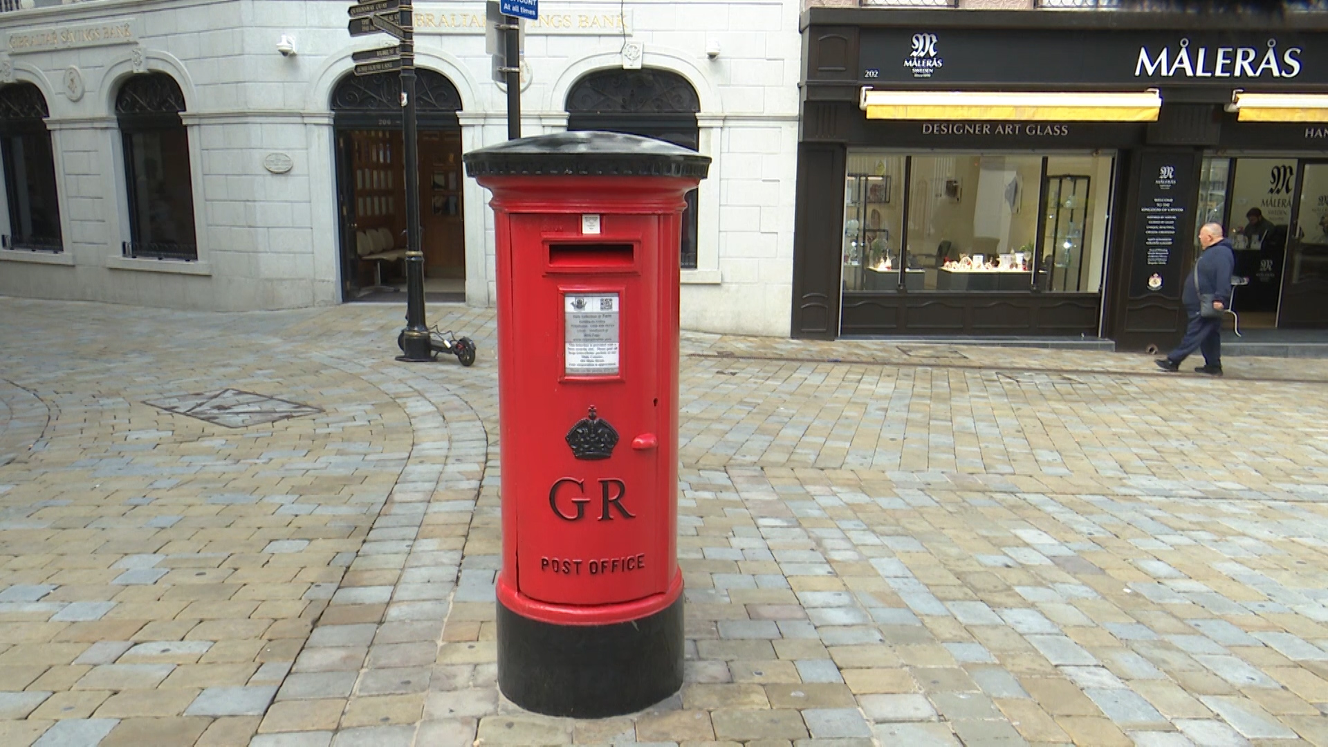 A red letterbox in Gibraltar.