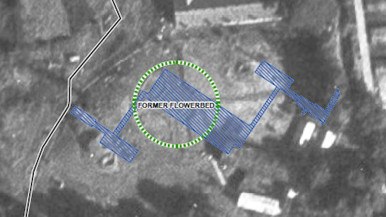 A secret World War Two military bunker was found in Uxbridge disguised as a decorative garden to protect it from German air raids and paratroop landings (Picture: Museum of London Archaeology)