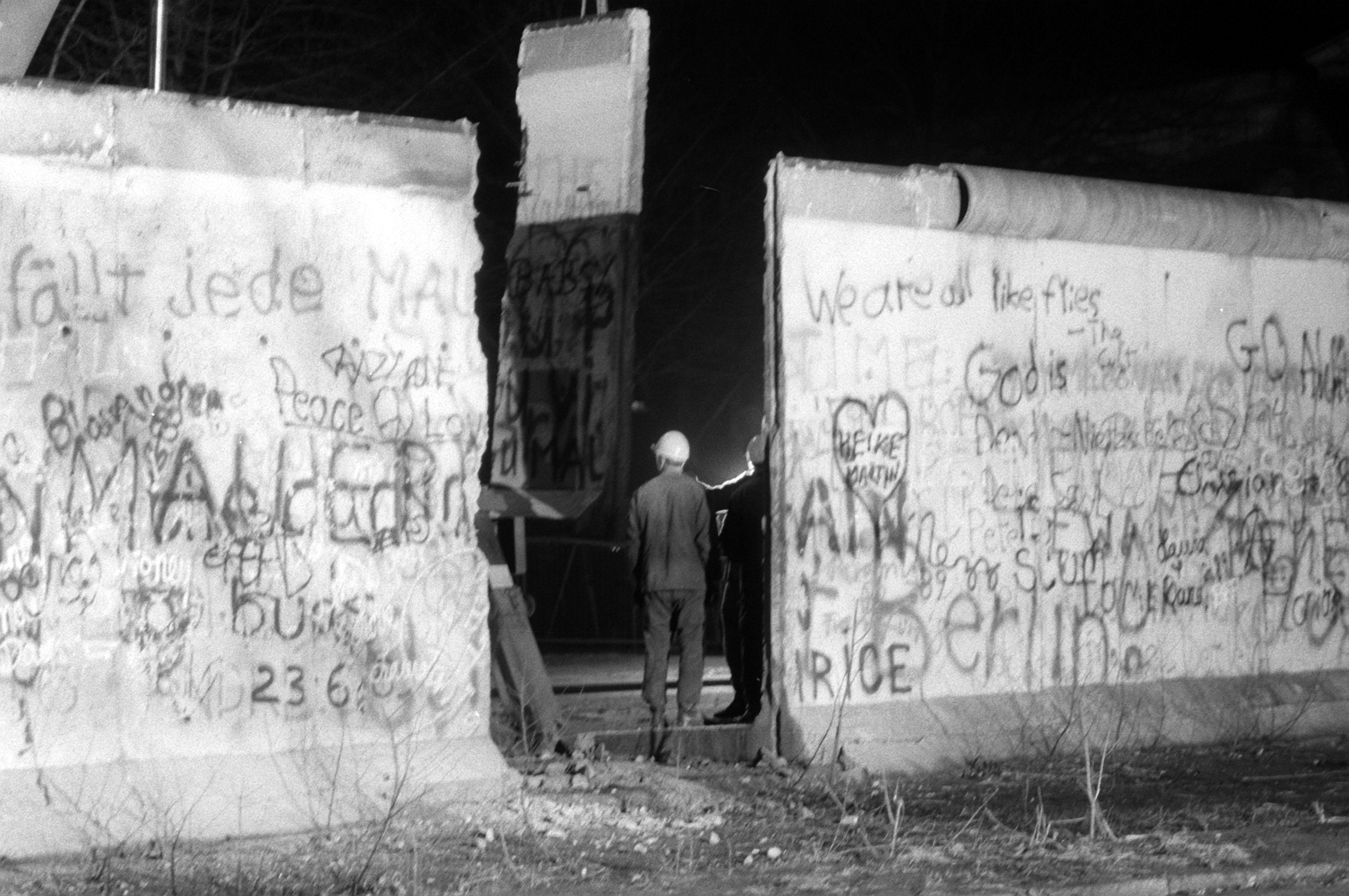 A segment of the Berlin Wall is removed
