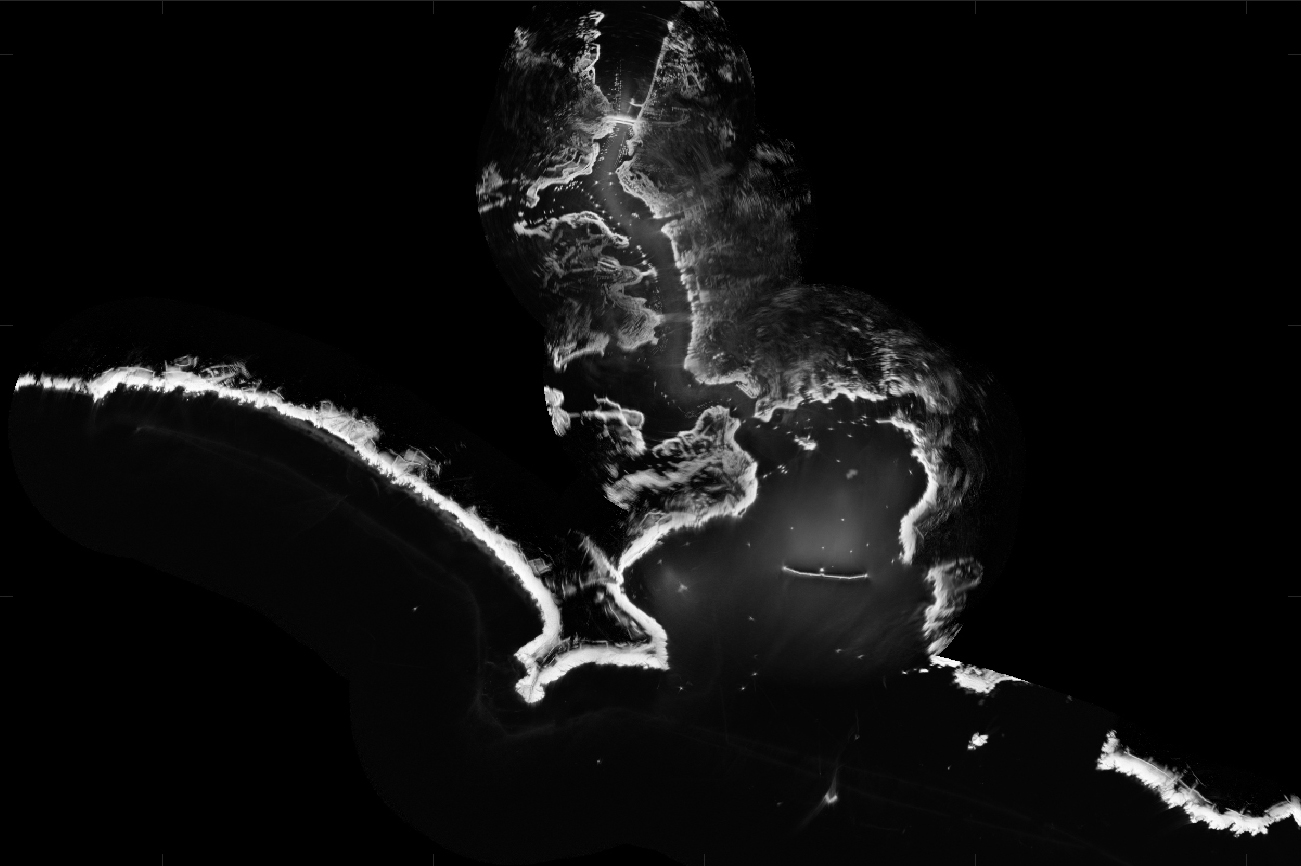 A shoreline map of Plymouth Sound and harbour created by the software (Picture: Royal Navy).