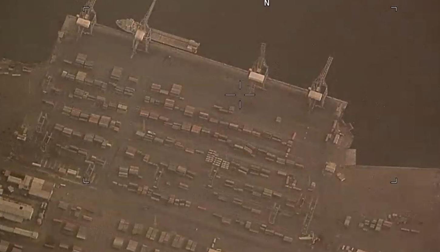 A view of Port Sudan as seen from RAF Reaper drone providing assistance to UK evacuation efforts (Picture: RAF).
