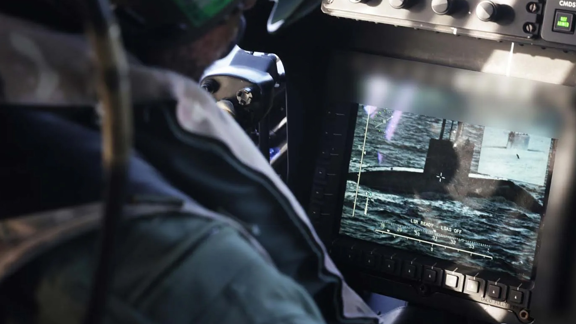 A wildcat helicopter tracked the Russian submarine earlier in its journey