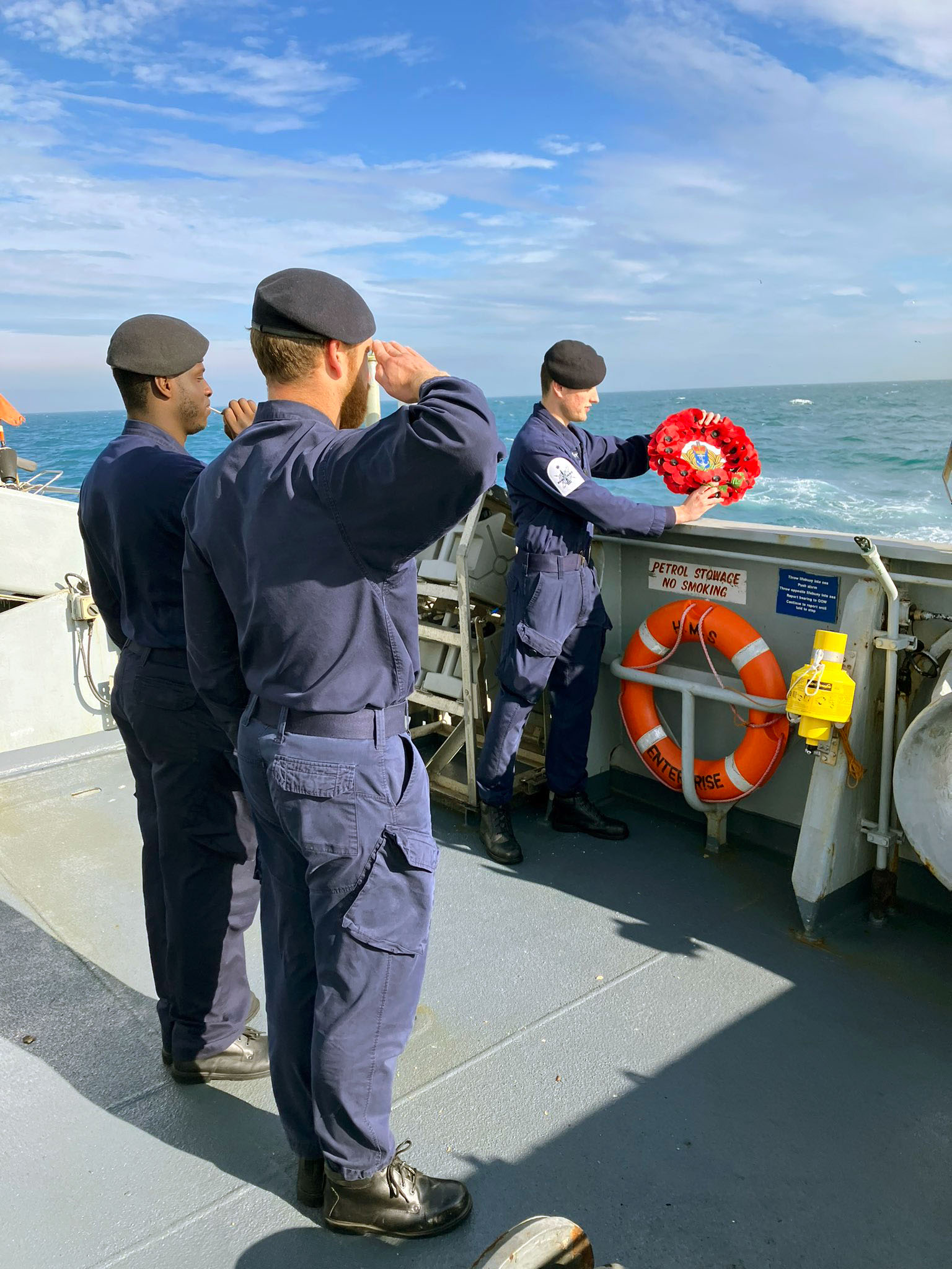 A wreath for the Arctic Convoys during HMS Enterprise's deployment to the Arctic