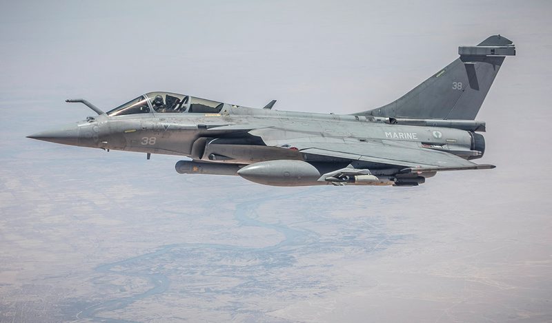 Aéronavale Dassault Rafale M aircraft, flying over the Middle-East in support of Opération Chammal