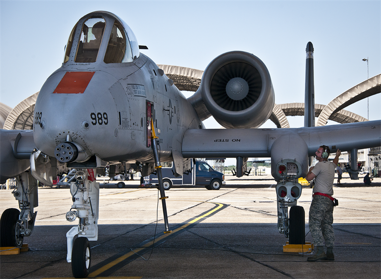 A-10 on its first flight using alcohol-derived fuel blend in 2012 050219 CREDIT US Air Force