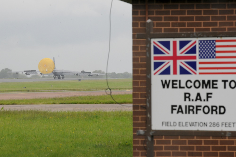 A-B52 stratofortress arrives at RAF Fairford, United Kingdom