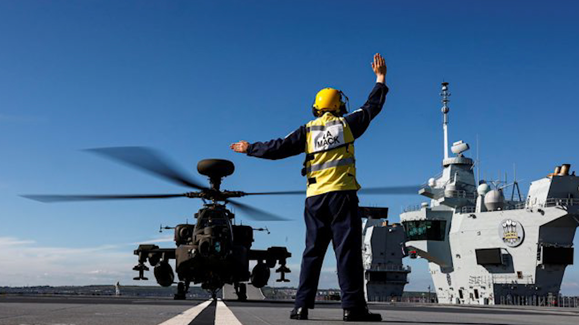 AAC Apache with HMS Prince of Wales (Picture: MOD).