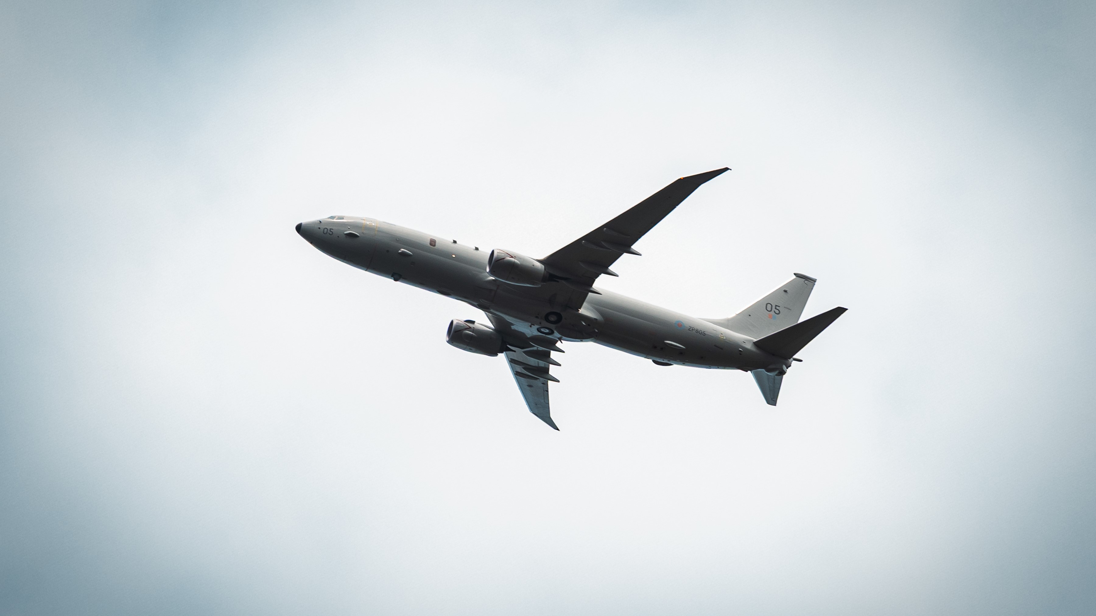 A P-8A Poseidon MRA1 aircraft from RAF Lossiemouth flew over the site in Northern Ireland where RAF Castle Archdale once stood