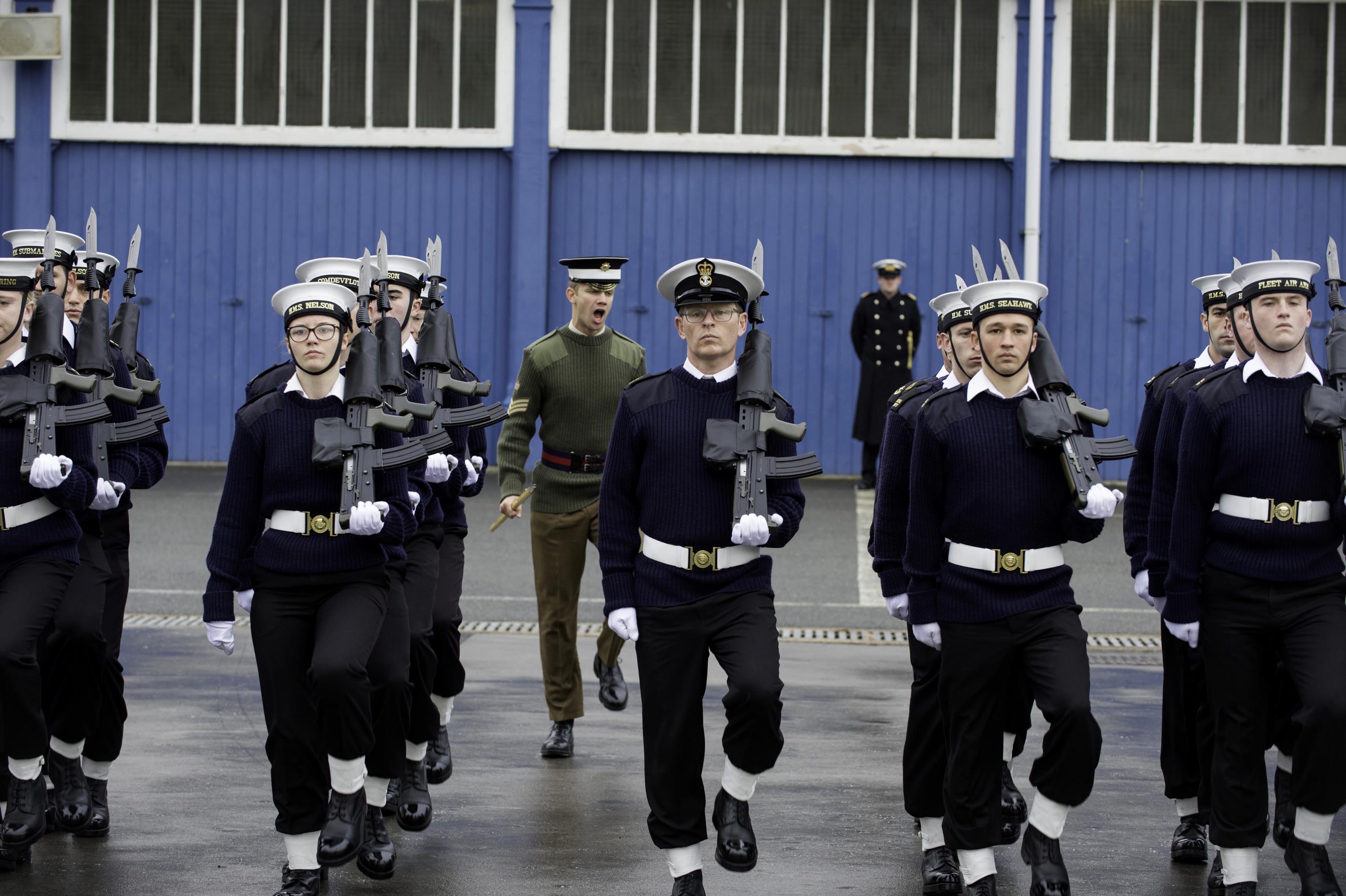 Royal Navy And British Army Unite For Drill Practice