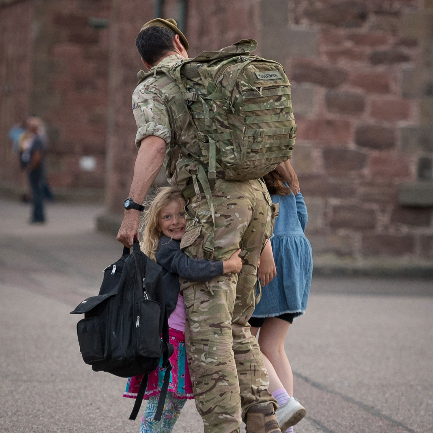 3rd Battalion The Royal Regiment of Scotland 3 SCOTS Homecoming Lt Col Rob Hedderwick with his family leaving Fort George