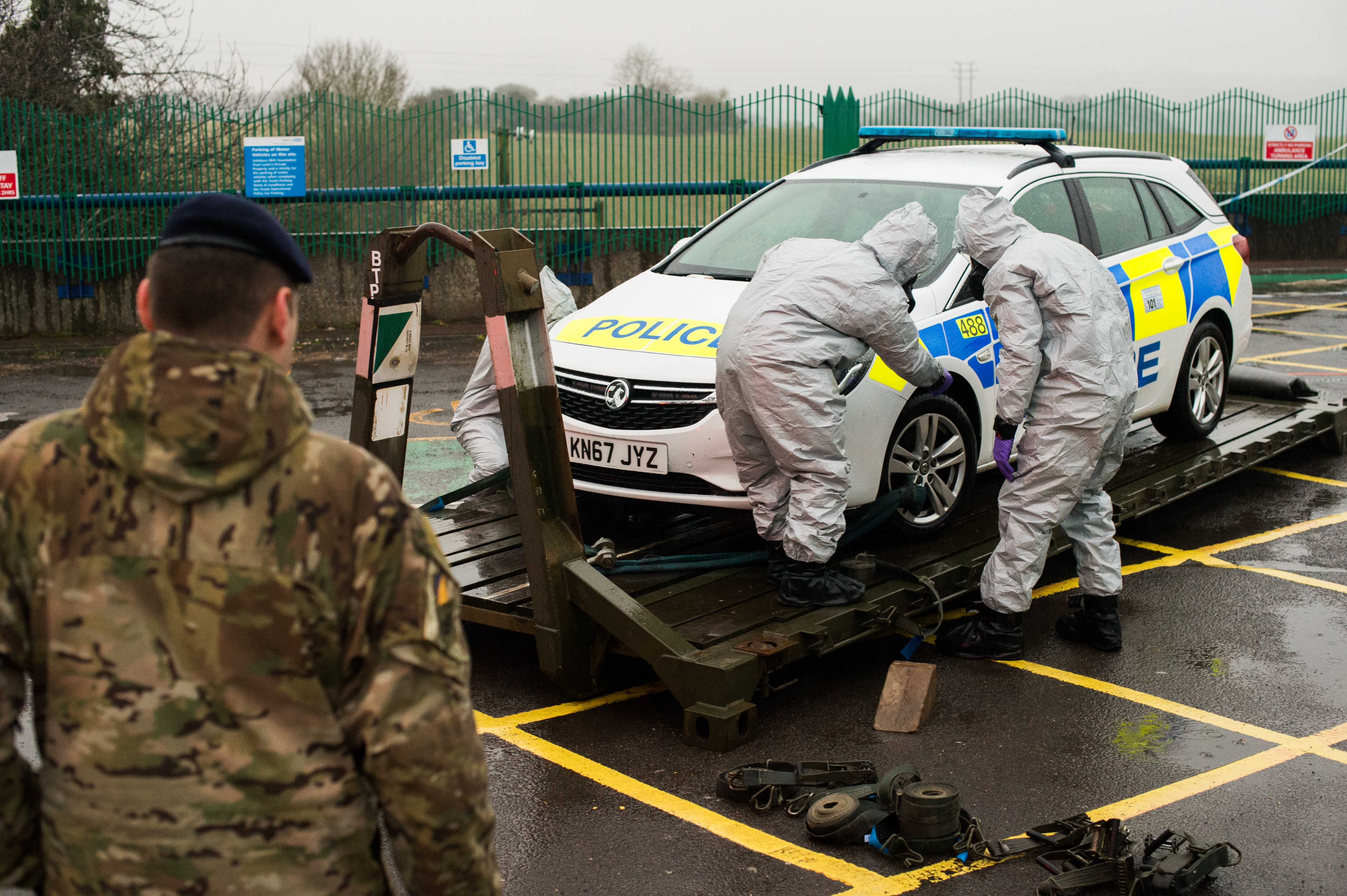 Vehicle testing in Salisbury after Novichok attack