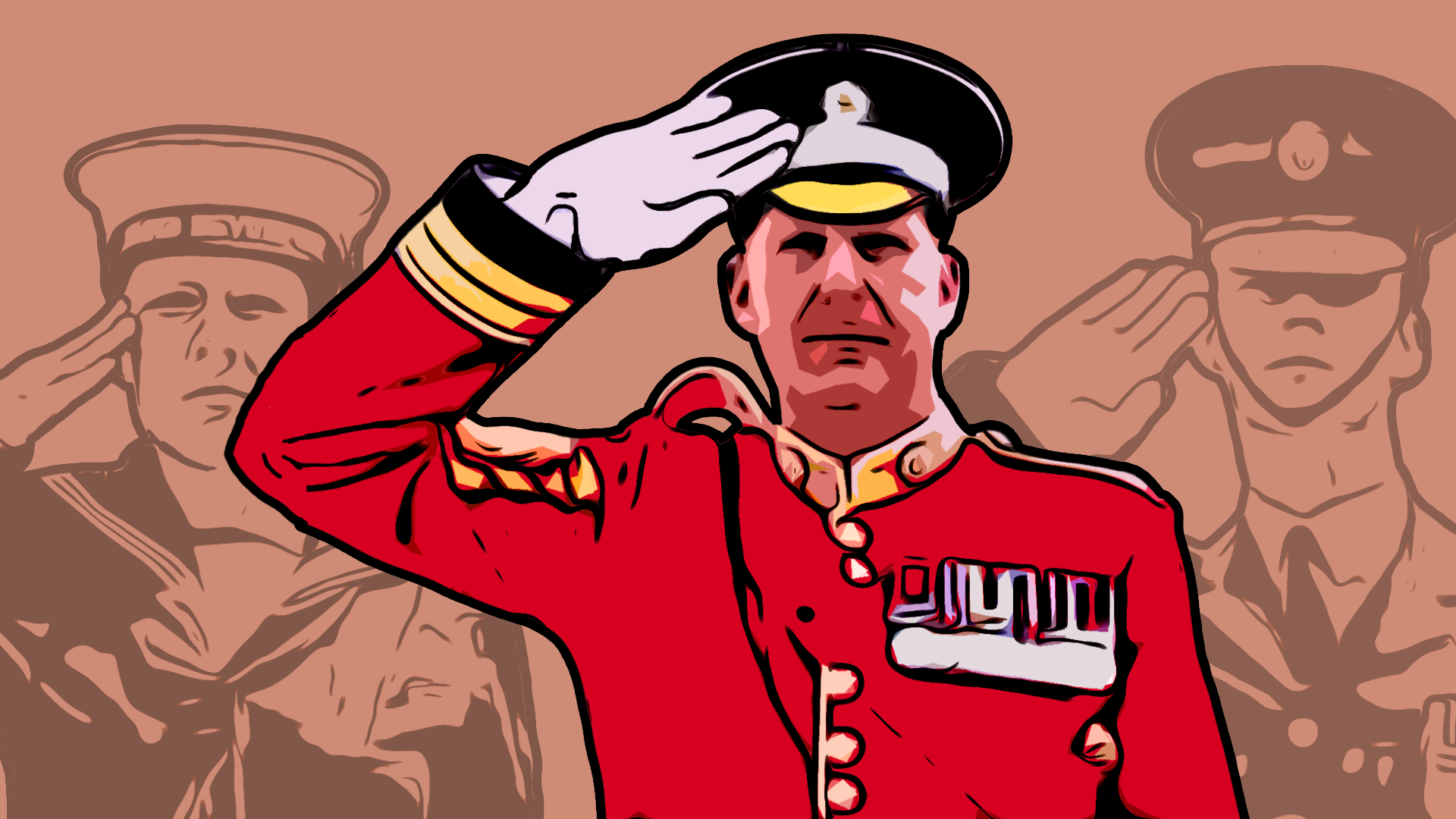 Graphic showing the British Army Salute