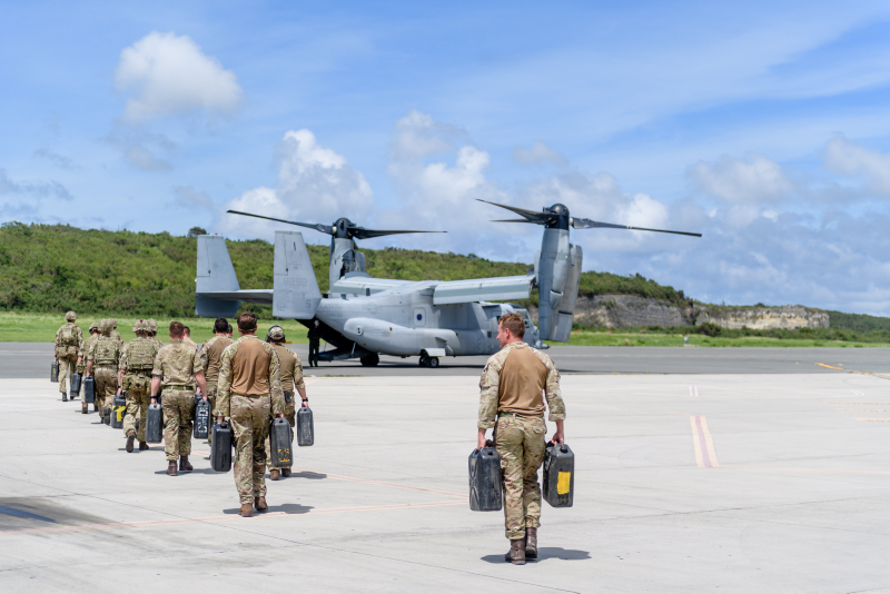 UK personnel American Osprey aircraft