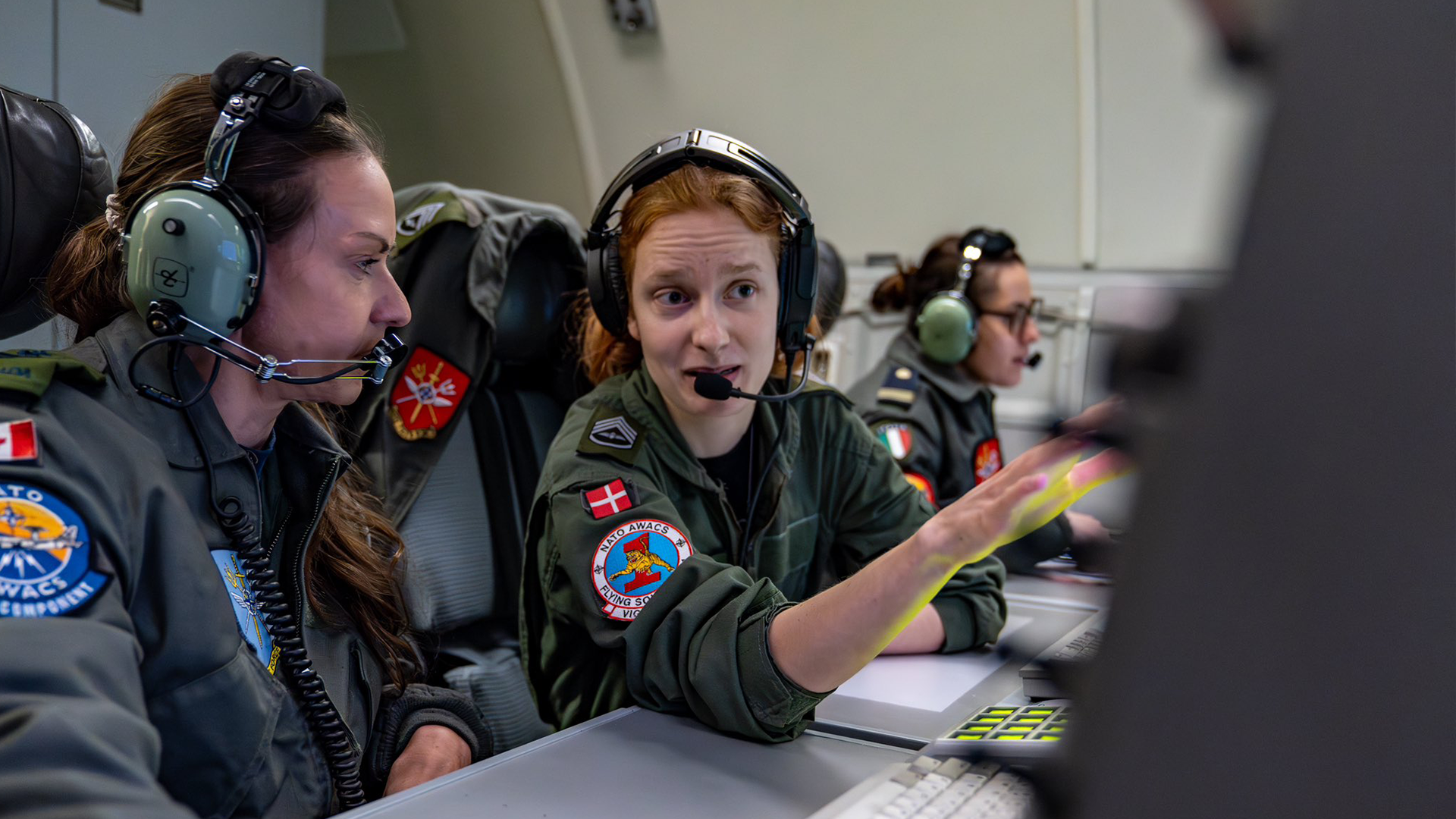 AWACS all-female aircrew completes the sortie in support of Enhanced Vigilance Activities 090224 CREDIT NATO