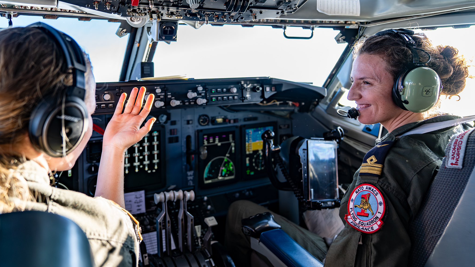 AWACS all-female aircrew completes the sortie in support of Enhanced Vigilance Activities 130224 CREDIT NATO