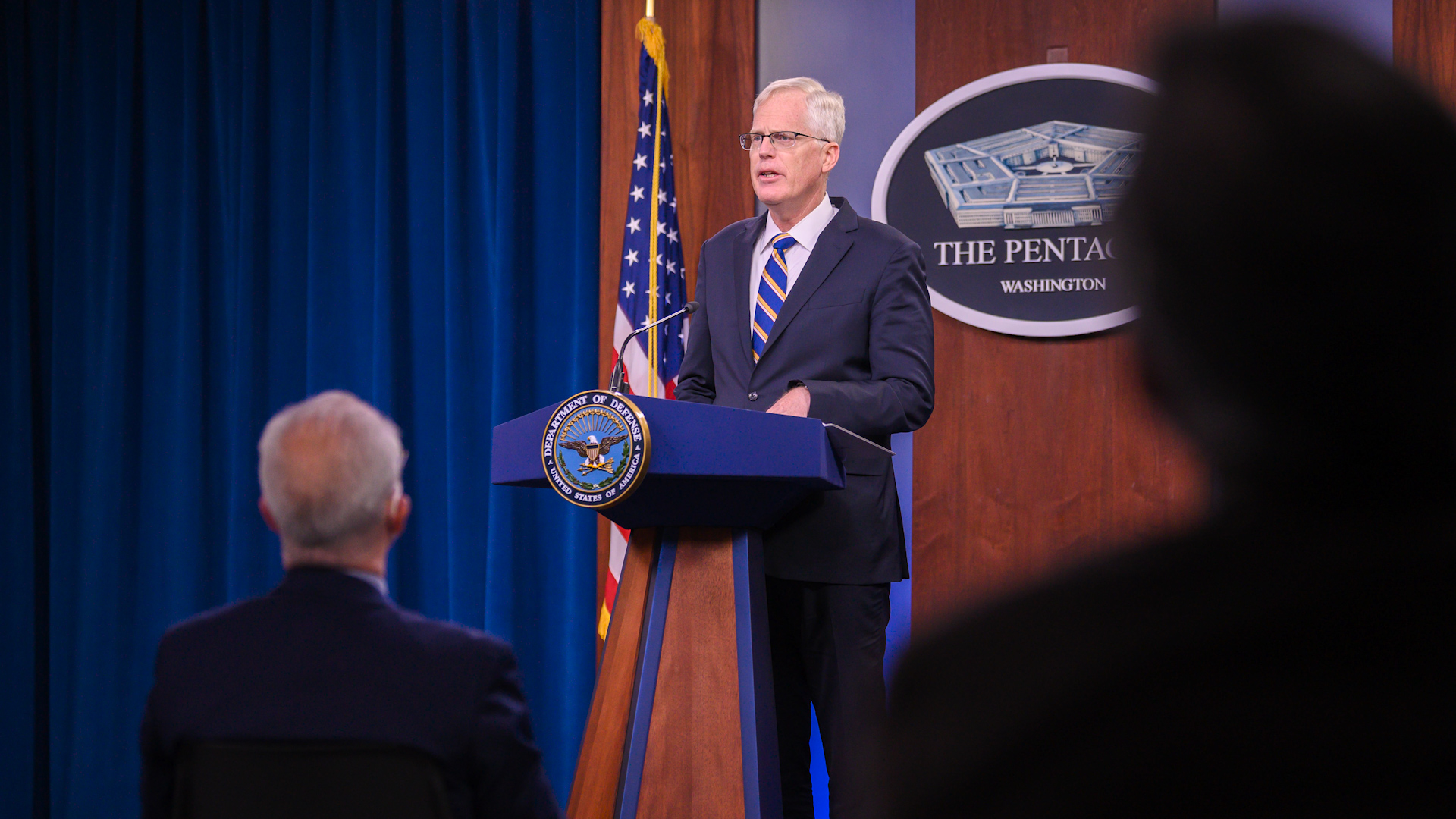 Acting Defense Secretary Christopher C. Miller announces cuts to U.S. troop levels in Afghanistan and Iraq during a briefing at the Pentagon, earlier in November (Picture: US Department of Defense).