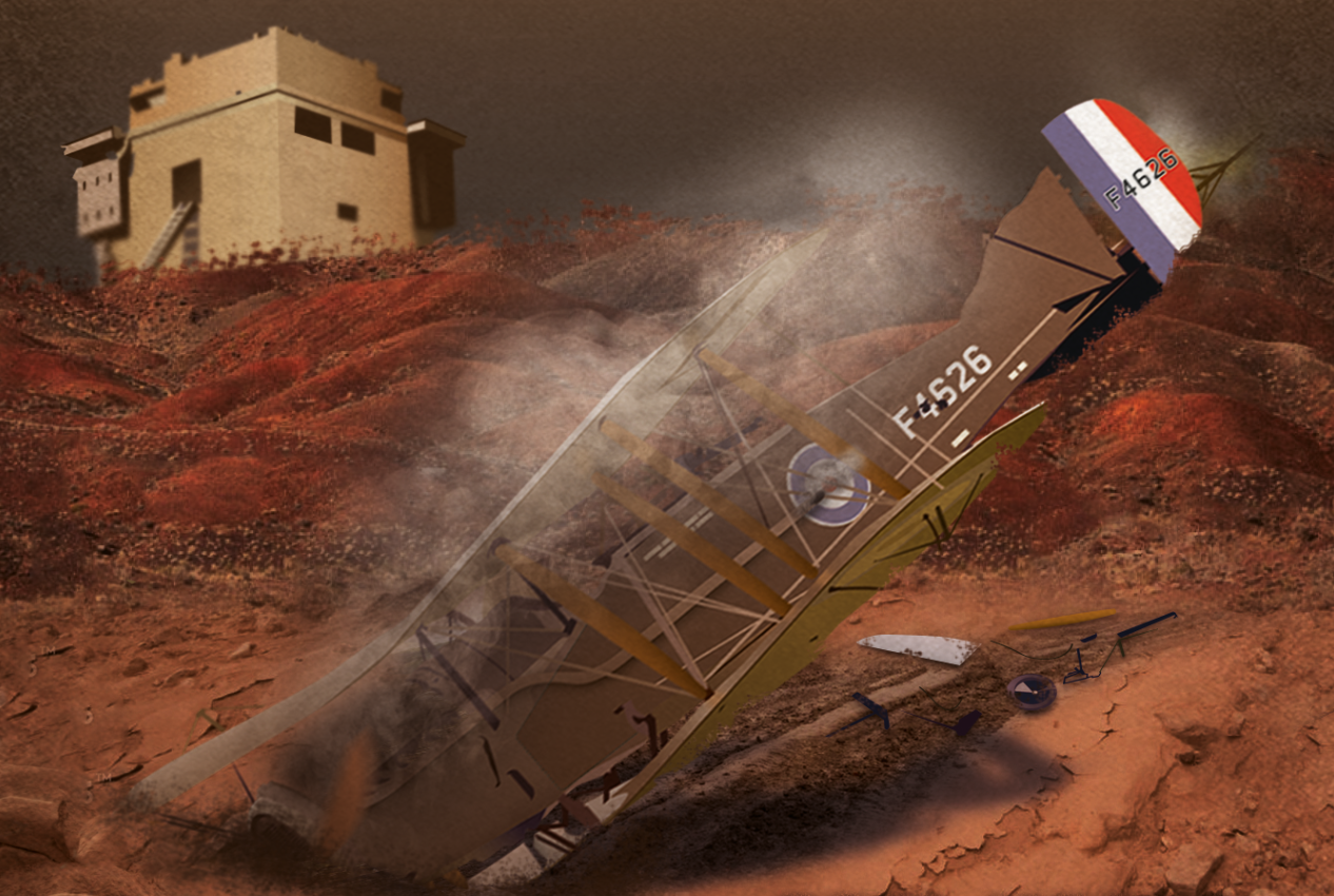 Crashed biplane in Afghanistan
