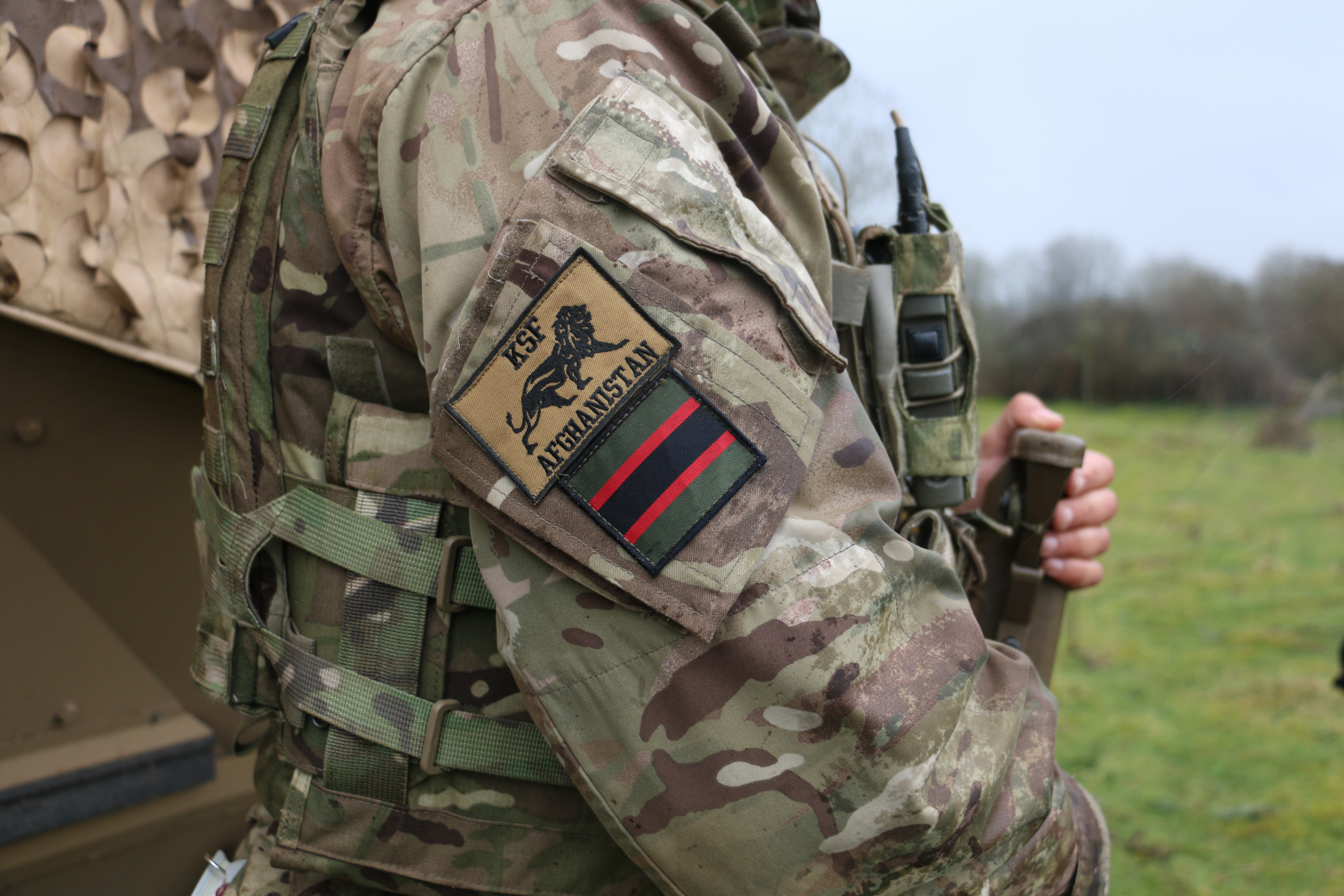 Afghanistan badge on military uniform 060319 CREDIT BFBS