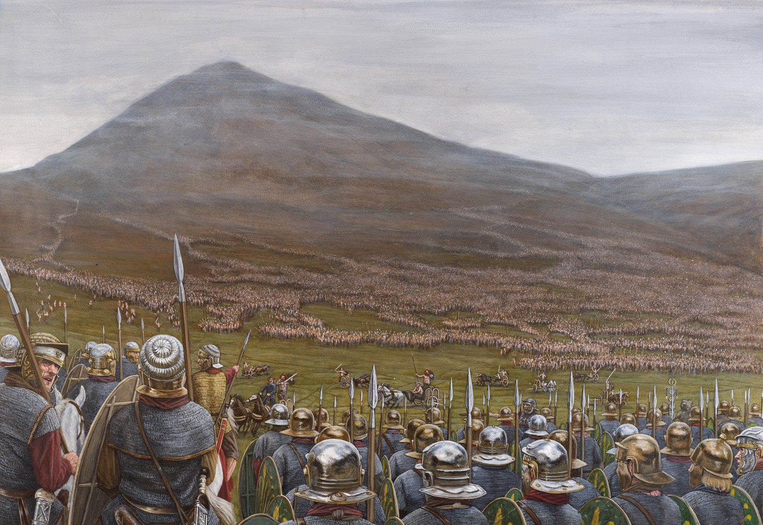 Illustration of Agricola's Army is drawn up at Mons Graupius