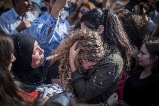 Ahed Tamimi is welcomed home (Image: PA).