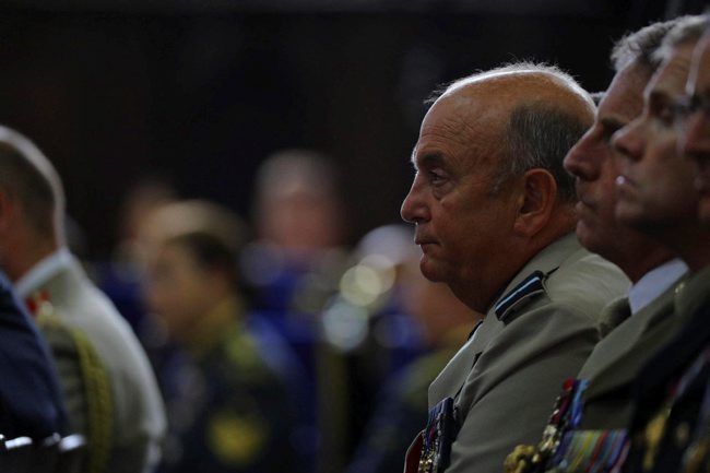 Air Chief Marshal Sir Stuart Peach at the Amiens cathedral (Picture MoD/Crown Copyright).