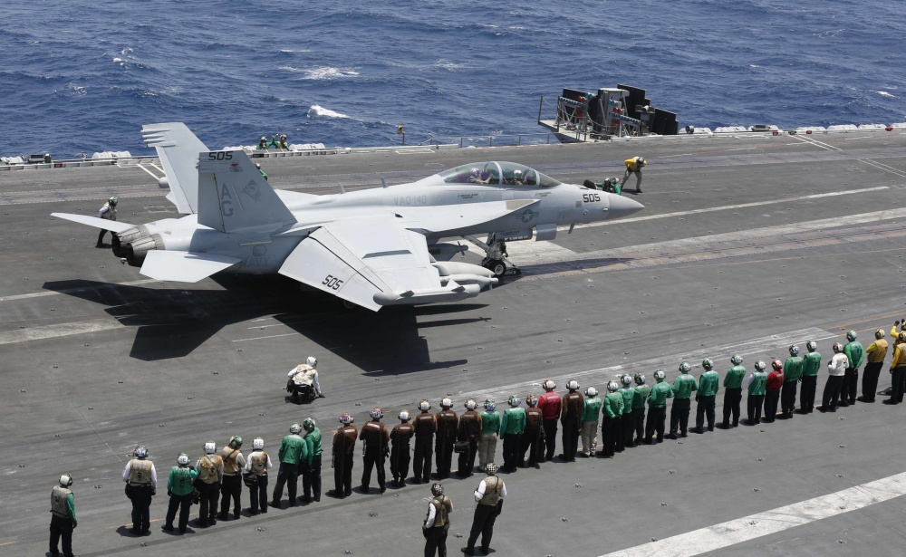 Aircraft takes off from USS Abraham Lincoln