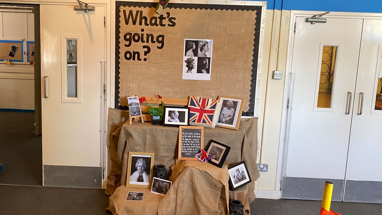 Akrotiri Primary School's tribute to Her Majesty Queen Elizabeth II CREDIT BFBS