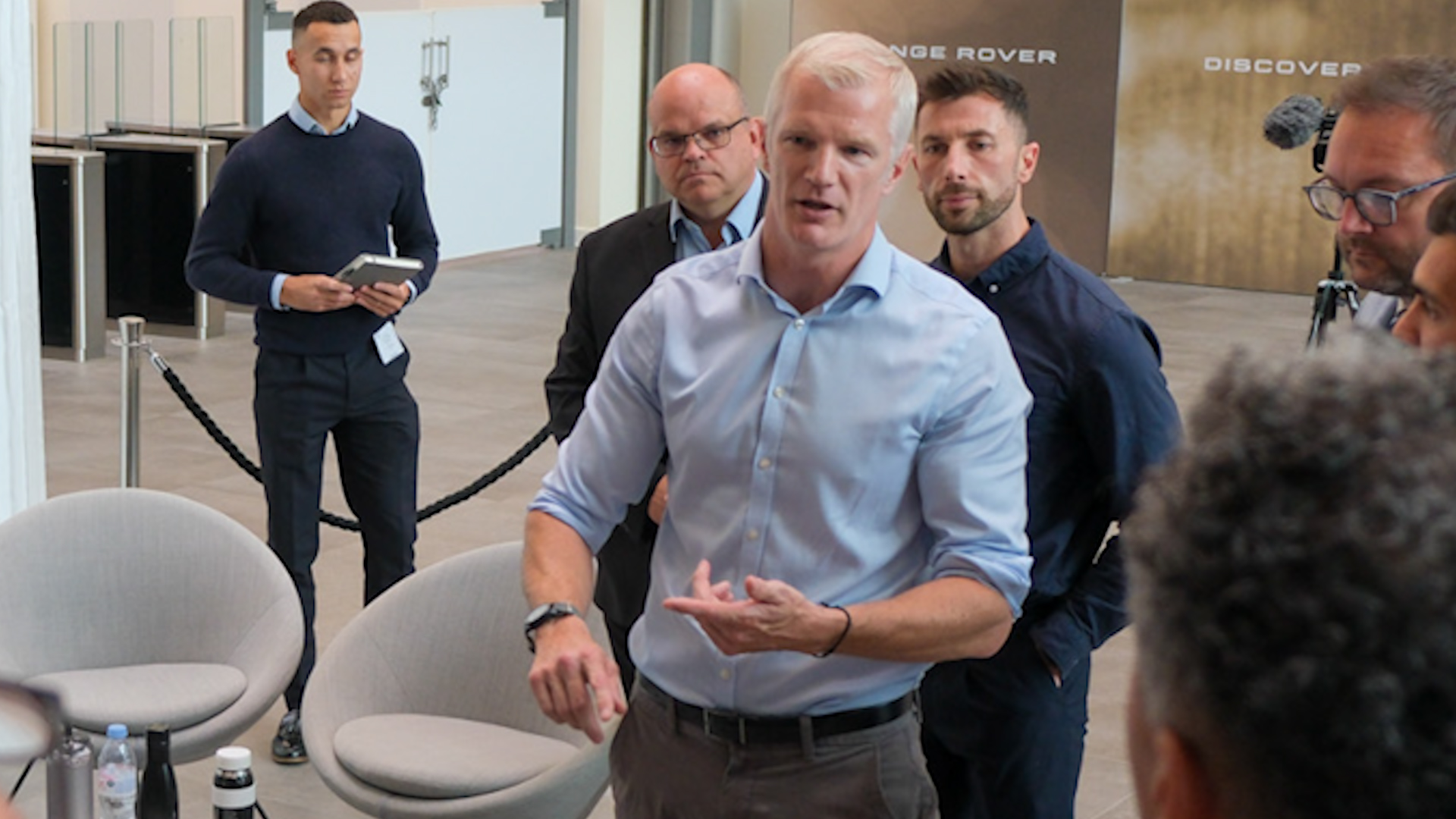 Alastair Carns visiting jaguar landrover 29082024 No credit needed