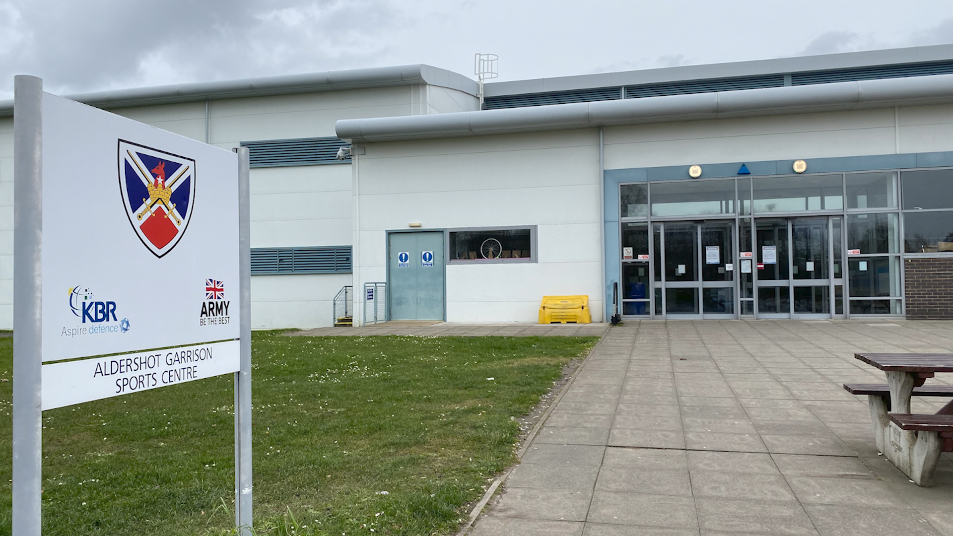 Aldershot Garrison Sports Centre on day of coronavirus outbreak 090320 CREDIT BFBS