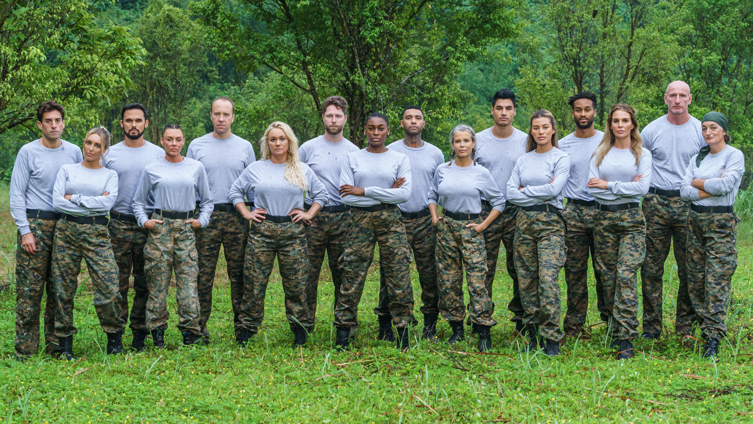 All the Celebrity SAS Who Dares Wins recruits pose together CREDIT Channel 4