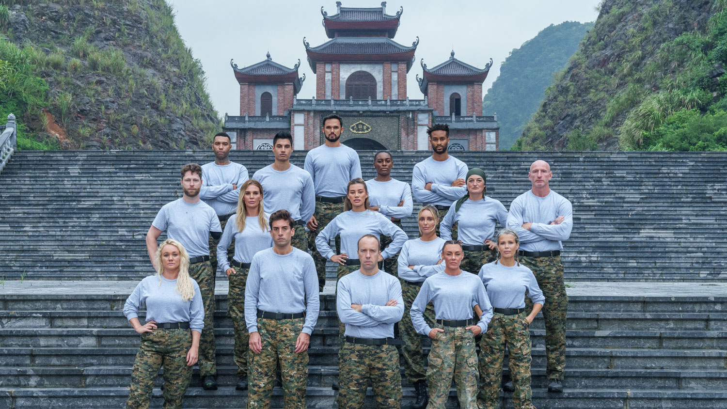 All the Celebrity SAS Who Dares Wins recruits pose together CREDIT Channel 4