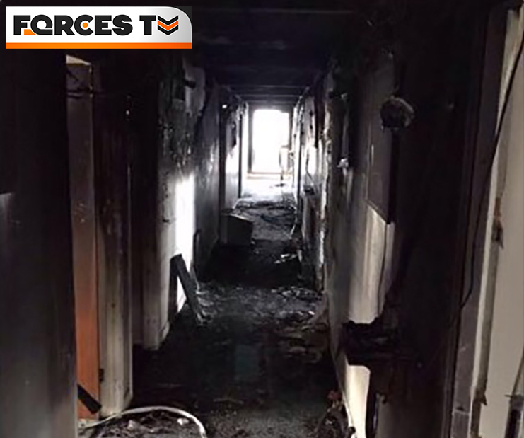 Allenby Barracks fire damage