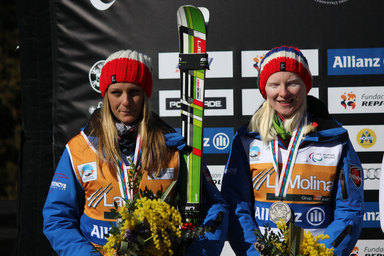 Alpine Paralympic skier Kelly Gallagher & guide Charlotte Evans in 2013