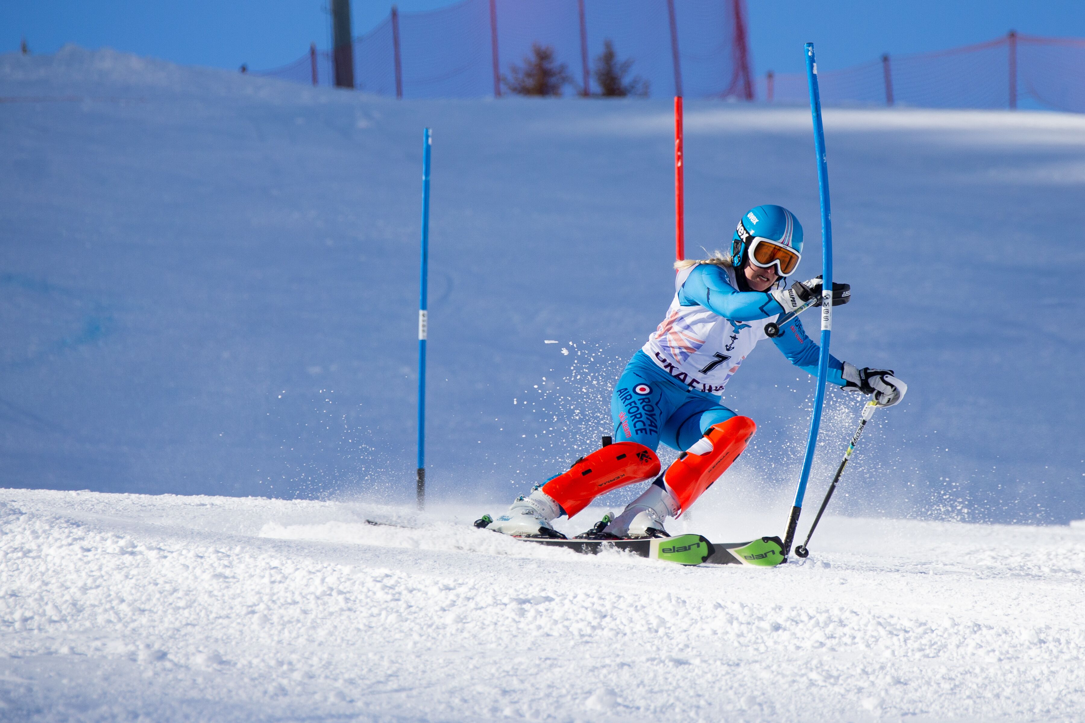 Cover Image: An RAF Alpine skier takes on the Alpine Super Combined Slalom (Picture: Crown Copyright).