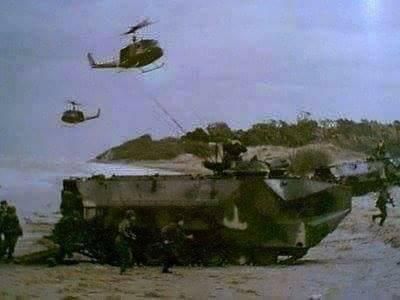 Amtracks on Falklands beach