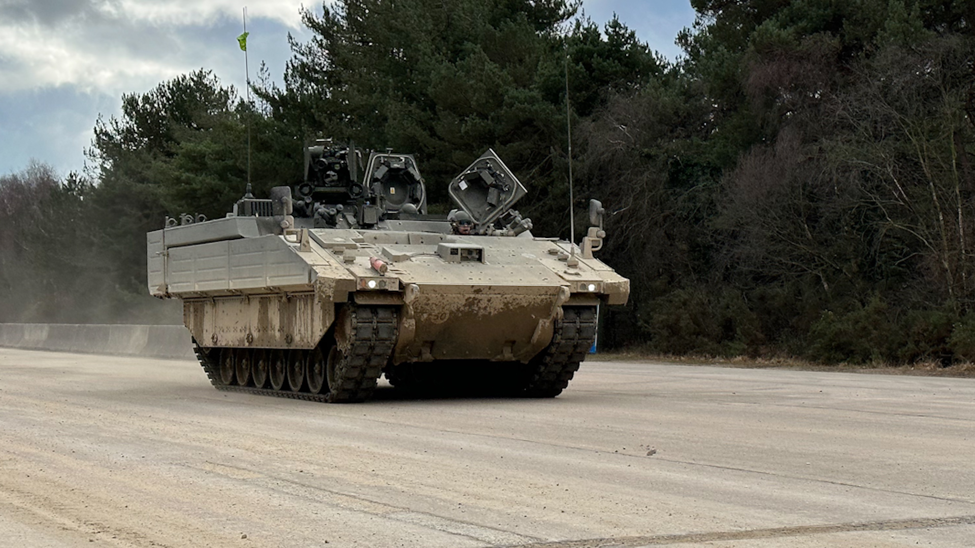 An Ajax armoured vehicle pictured at Bovington in Dorset.