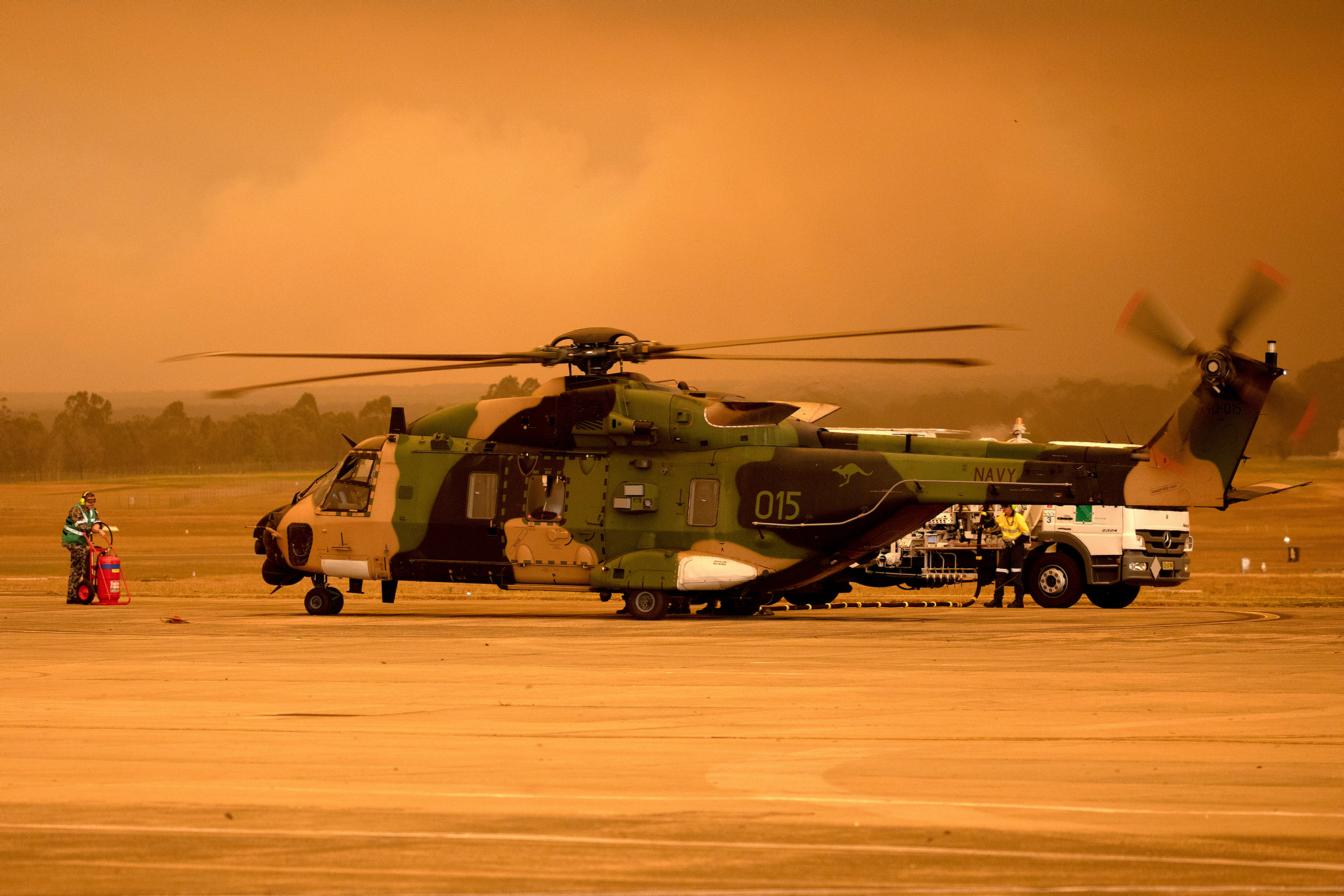 An Australian MRH-90 Taipan helping with wildfires earlier in the week (Picture: Australian Defence Force).