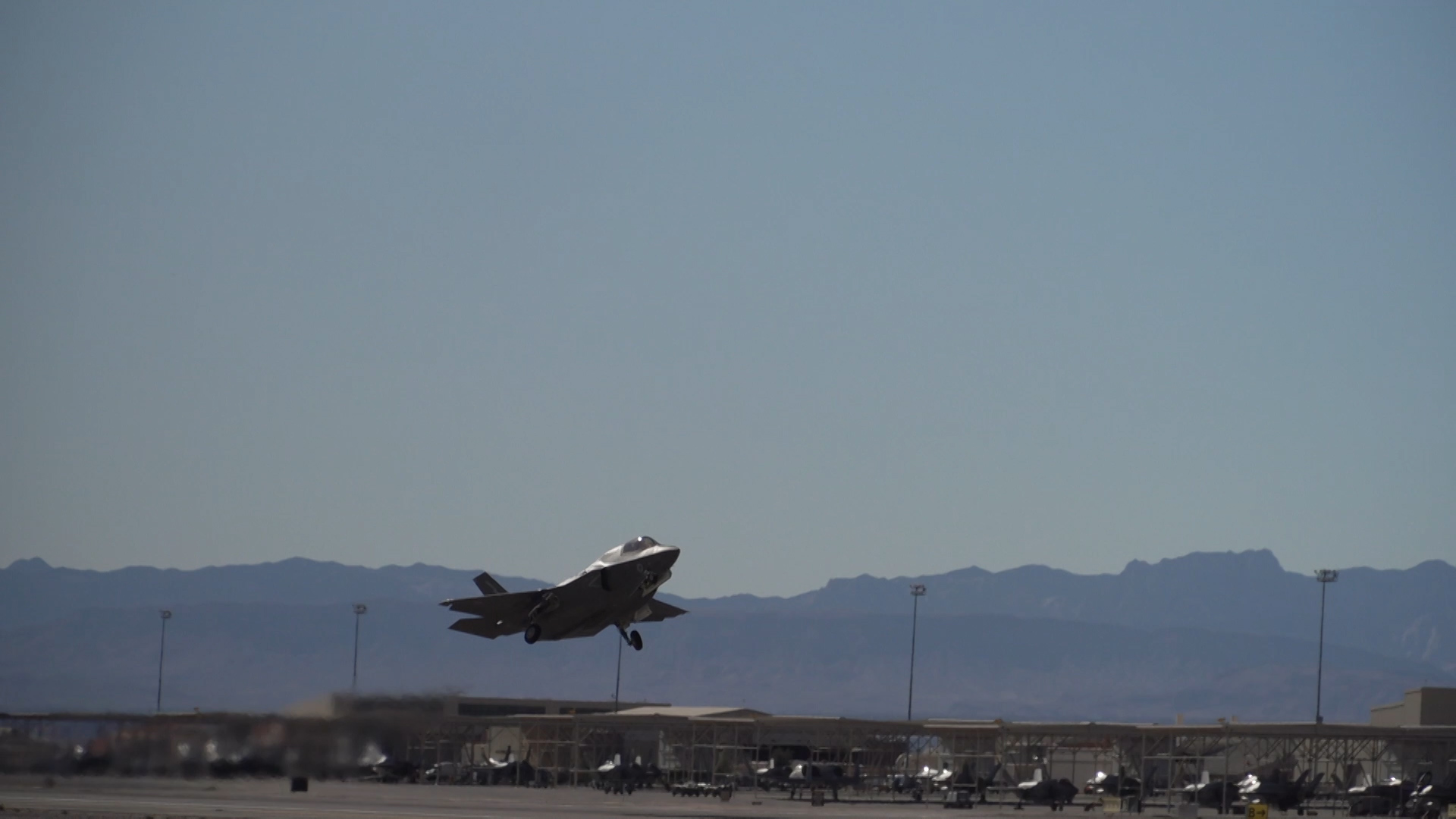 An F-35 takes off from Nellis Air Force Base in Nevada on Exercise Red Flag (Picture: RAF).