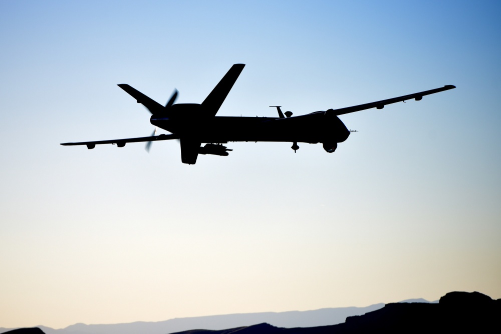 An MQ-9 Reaper flies a training mission over the Nevada Test and Training Range (Picture: US Department of Defense).