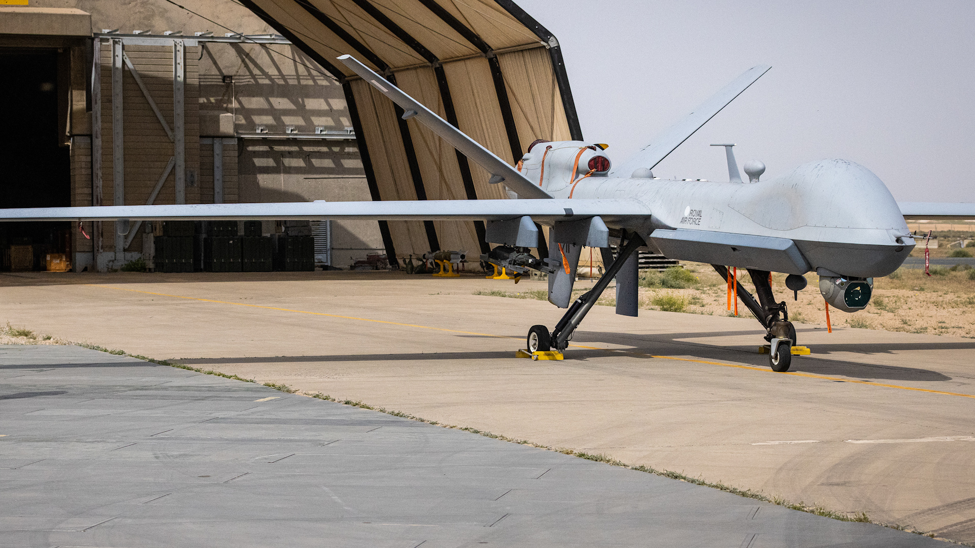 An RAF Reaper drone used to help British forces evacuate UK nationals from Sudan (Picture: RAF).